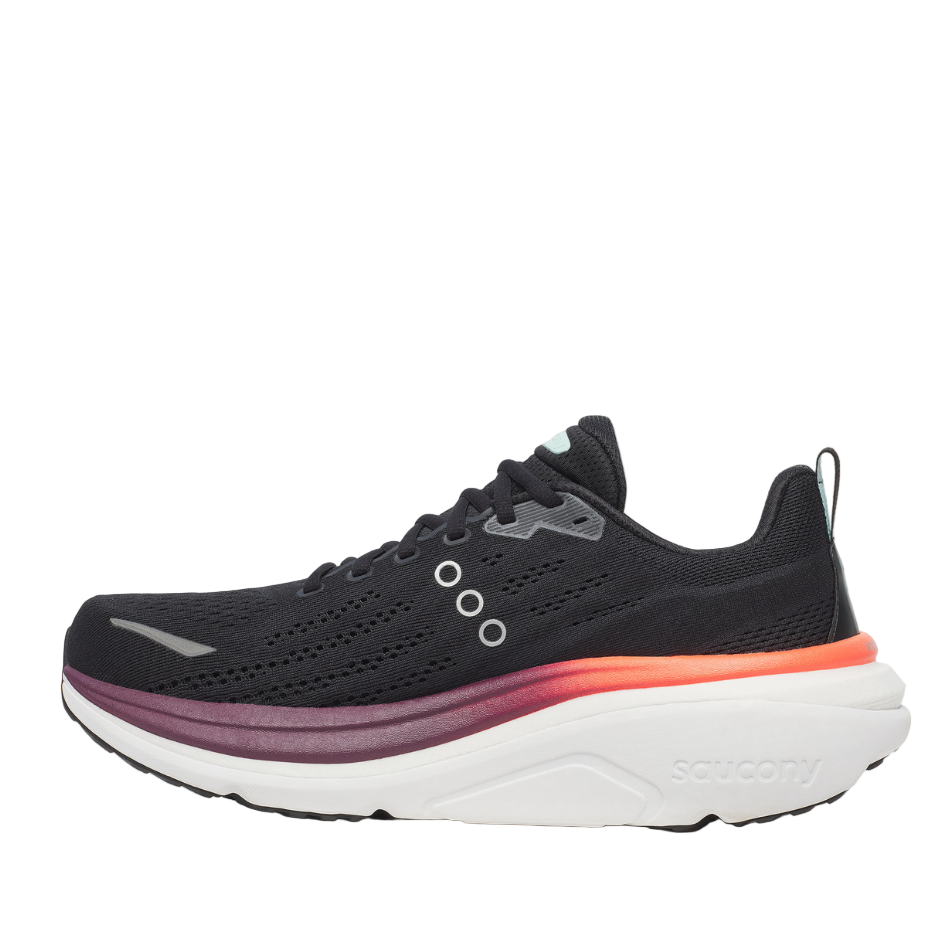 Saucony Men's Hurricane 25 Running Shoes in Black/Crimson SS26