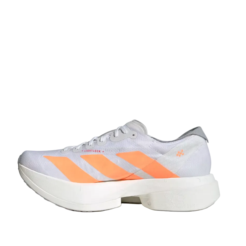 adidas Women's Adios Pro 4 Running Shoes in Cloud White/Beam Orange/Lucid Red SS26
