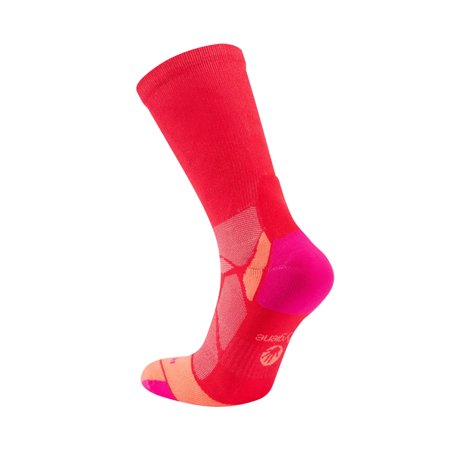 Hilly Unisex Marathon Fresh Crew Socks Min in Hot Pink/Neon Candy SS26