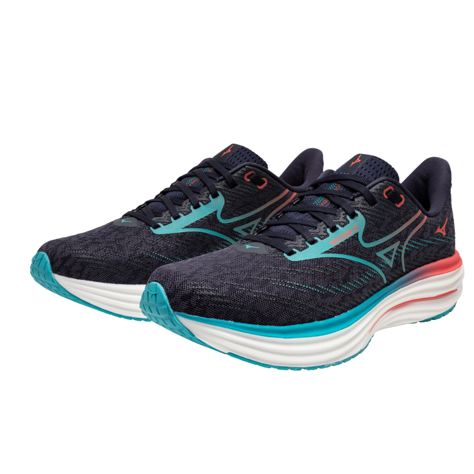 Mizuno Men's Wave Rider 29 Running Shoes in Odyssey Gray/Capri Breeze/Calypso Coral AW25