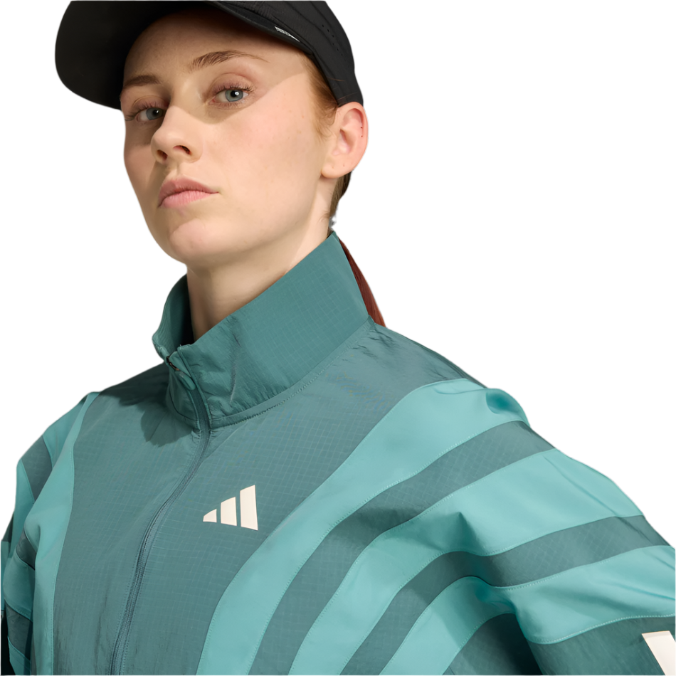 adidas Women's Adizero Archive Running Jacket in Preloved Teal AW25