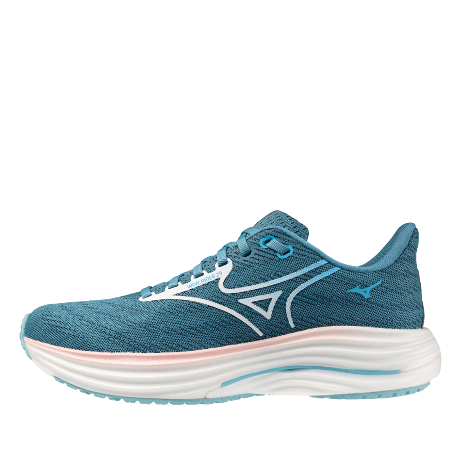 Mizuno Women's Wave Rider 29 Running Shoes in Lackspur/White/Pinkesque SS26