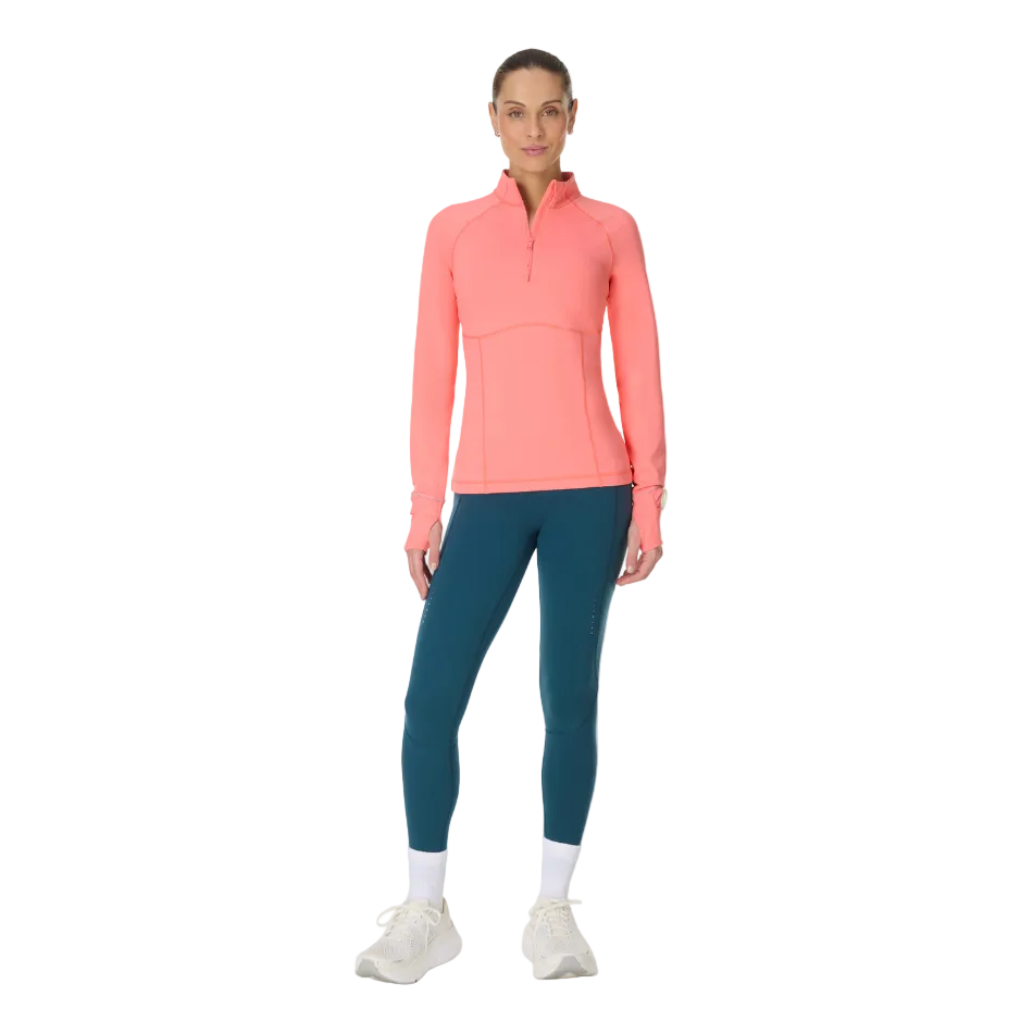 Sweaty Betty Pro Run Half Zip in Melon Pink SS26
