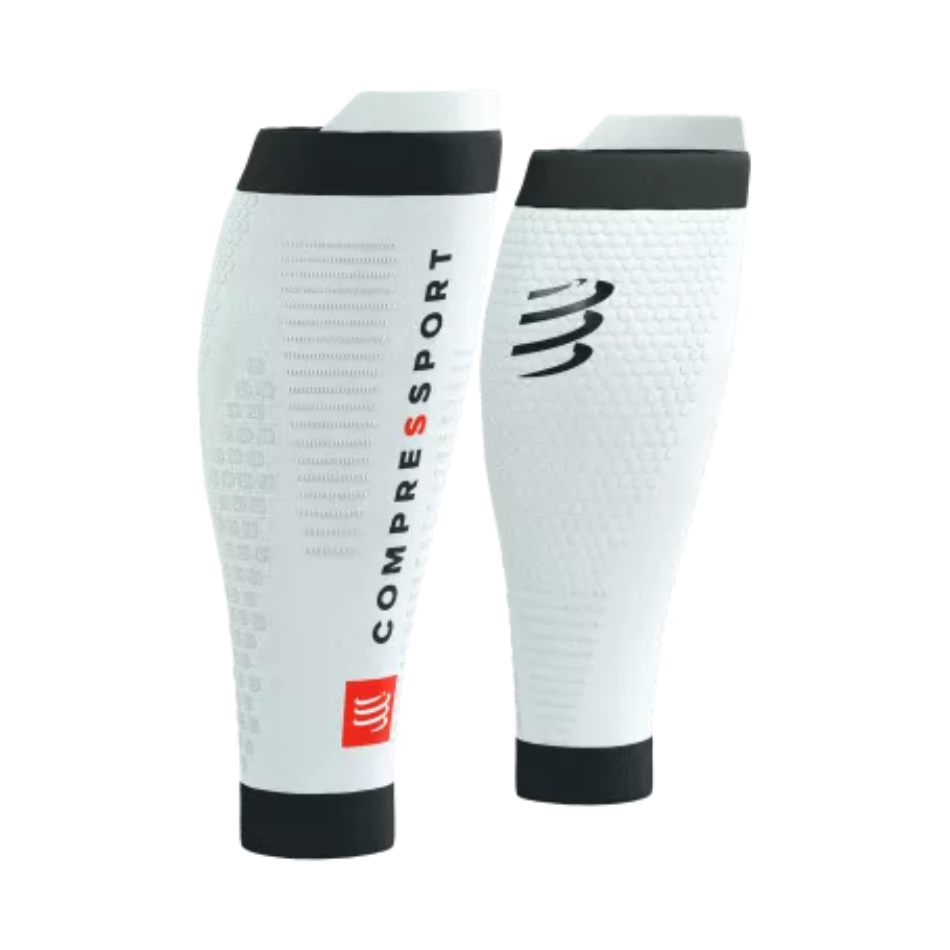 Compressport Unisex R2 3.0 Compression Calf Sleeves in White/Black SS26