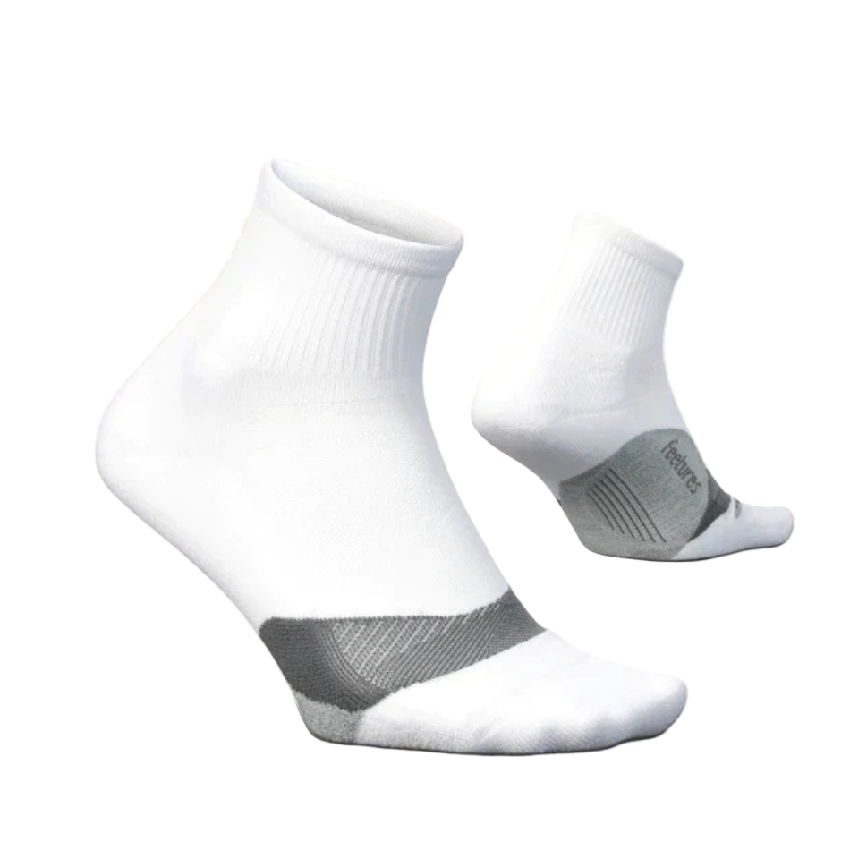 Feetures Elite Light Cushion Quarter Sock in White AW25