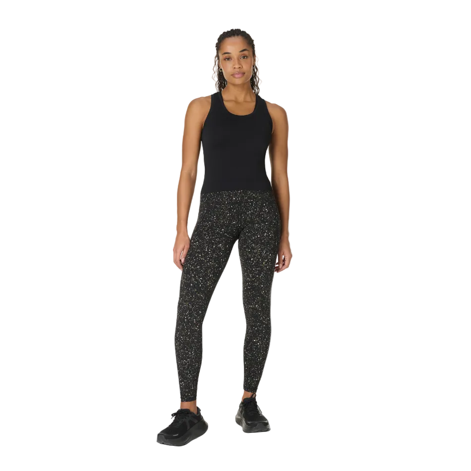 Sweaty Betty Power 7/8 Workout Leggings in Green Ditsy/Terrain Print SS26