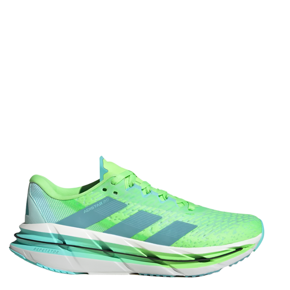 adidas Men's Adistar BYD Running Shoes in Lime Burst/Mint Ton/Flash Aqua AW25