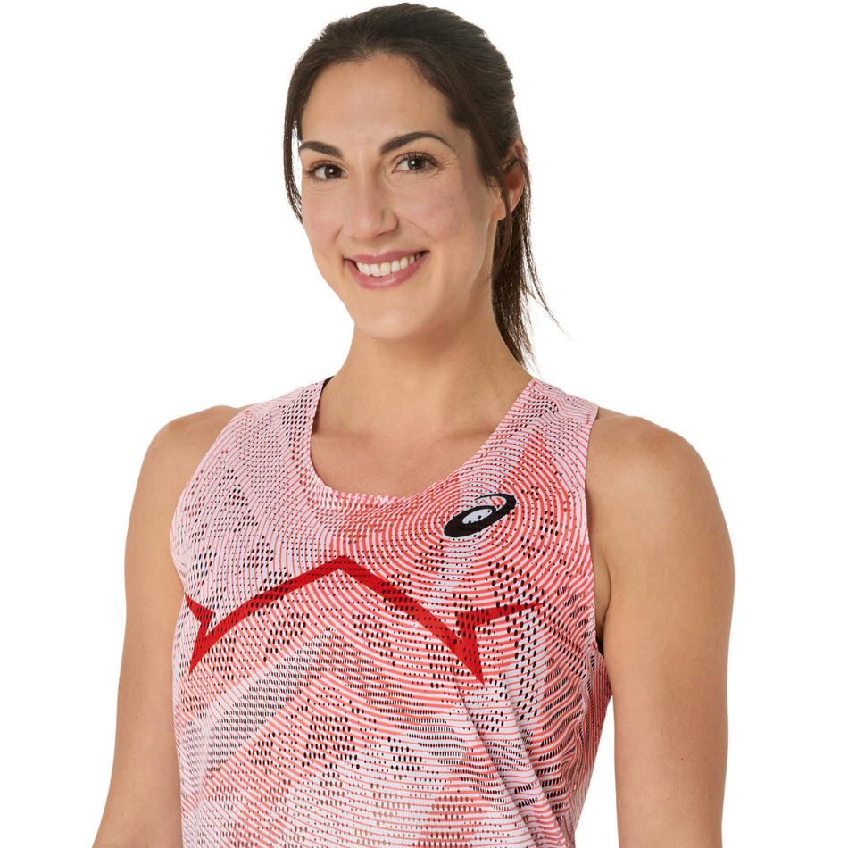 ASICS Women's Metaspeed Running Singlet in Flash Red AW25