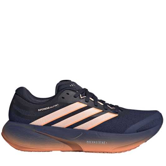 adidas Women's Supernova Solution 3 Running Shoes in dark blue/clear orange/beam orange SS26