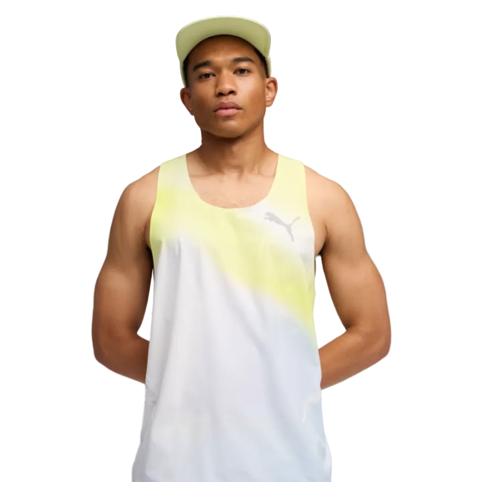 Puma Men's Lightspeed Ultraweave Graphic Singlet in Silver Mist SS26