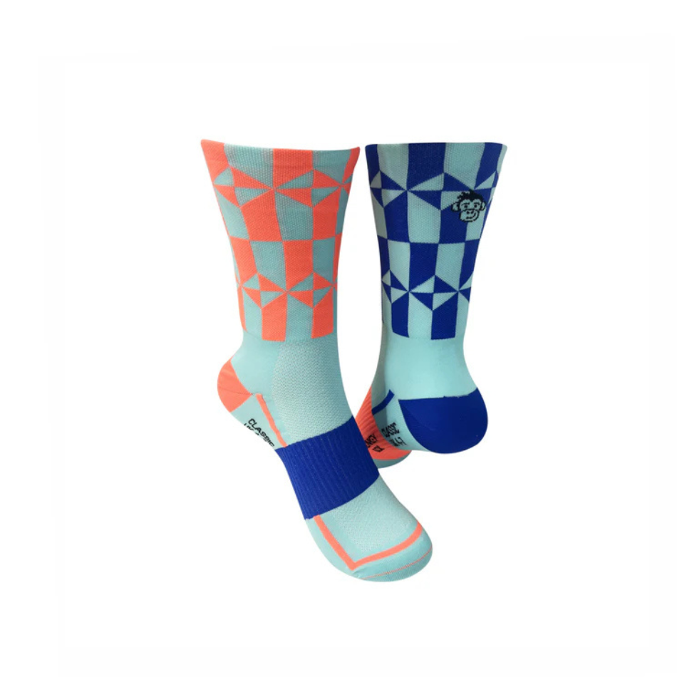MonkeySox Classic Target Sports Socks in Turquoise/Orange