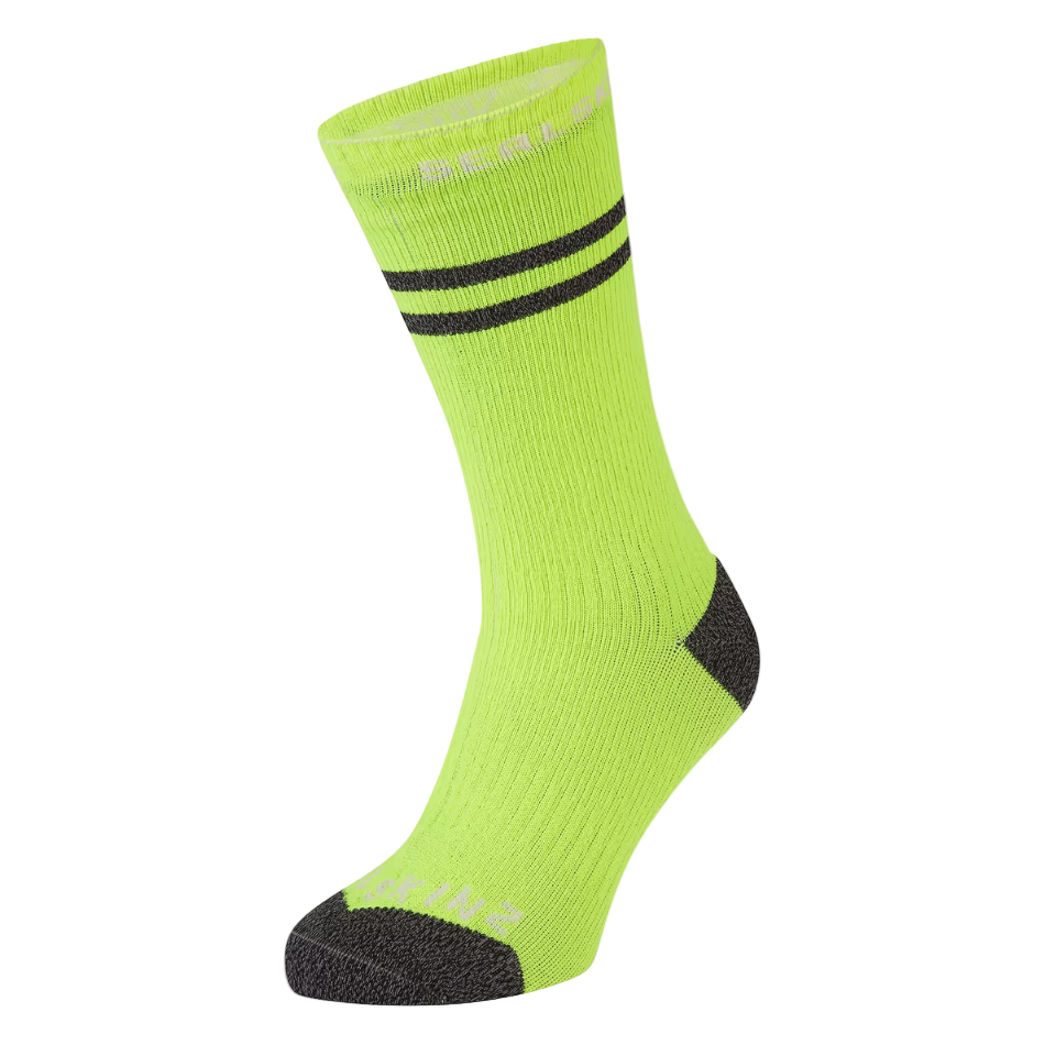 Sealskinz Unisex Scoulton Waterproof Warm Weather Mid Length Sock with Hydrostop in Neon Yellow AW25