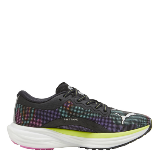 Puma Women's Deviate Nitro 2 Running Shoes in Black Lime/Pow Poison Pink SS22