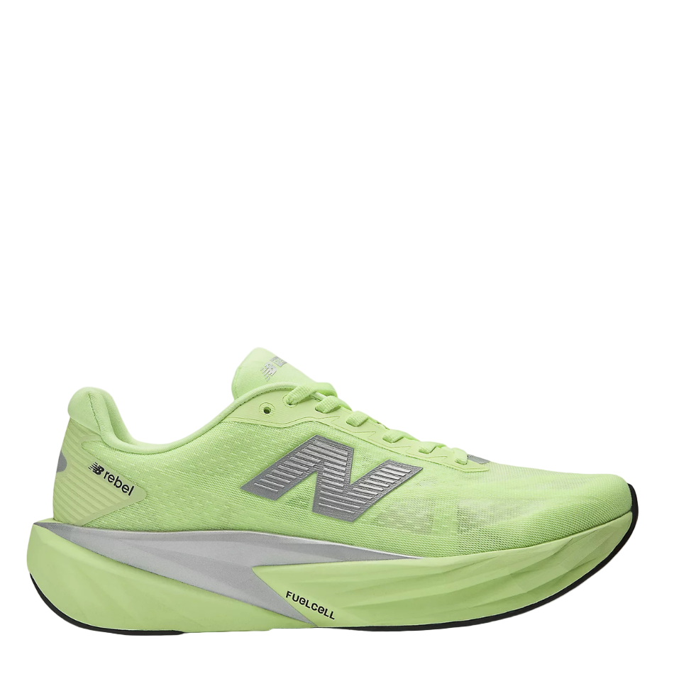 New Balance Men's Fuelcell Rebel v5 Running Shoes in Mint Flash/Lab Green/Silver Metallic AW25