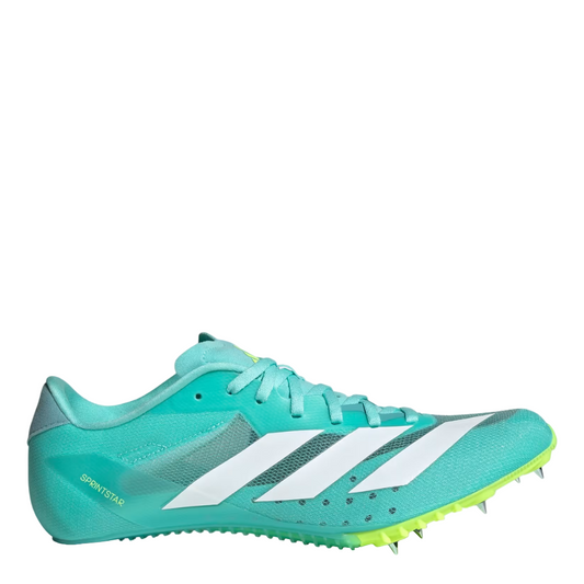 adidas Unisex Sprintstar Track Spikes in Flash Aqua/Cloud White/Lucid Lemon AW25
