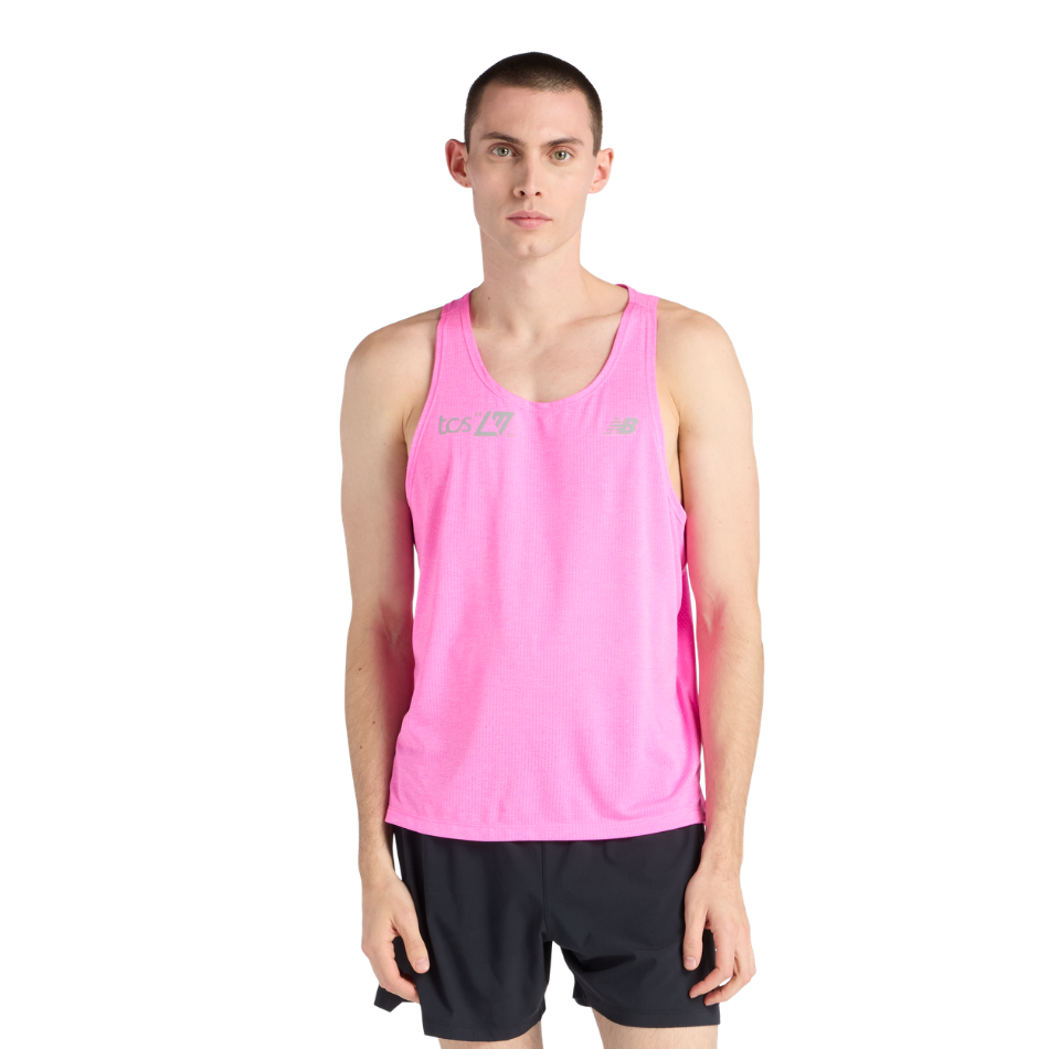 New Balance Men's London Edition Athletics Singlet in Pink Heat SS26