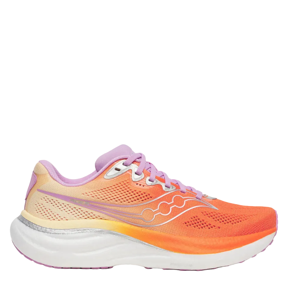 Saucony Women's Ride 19 Running Shoes in Fire/Orchid