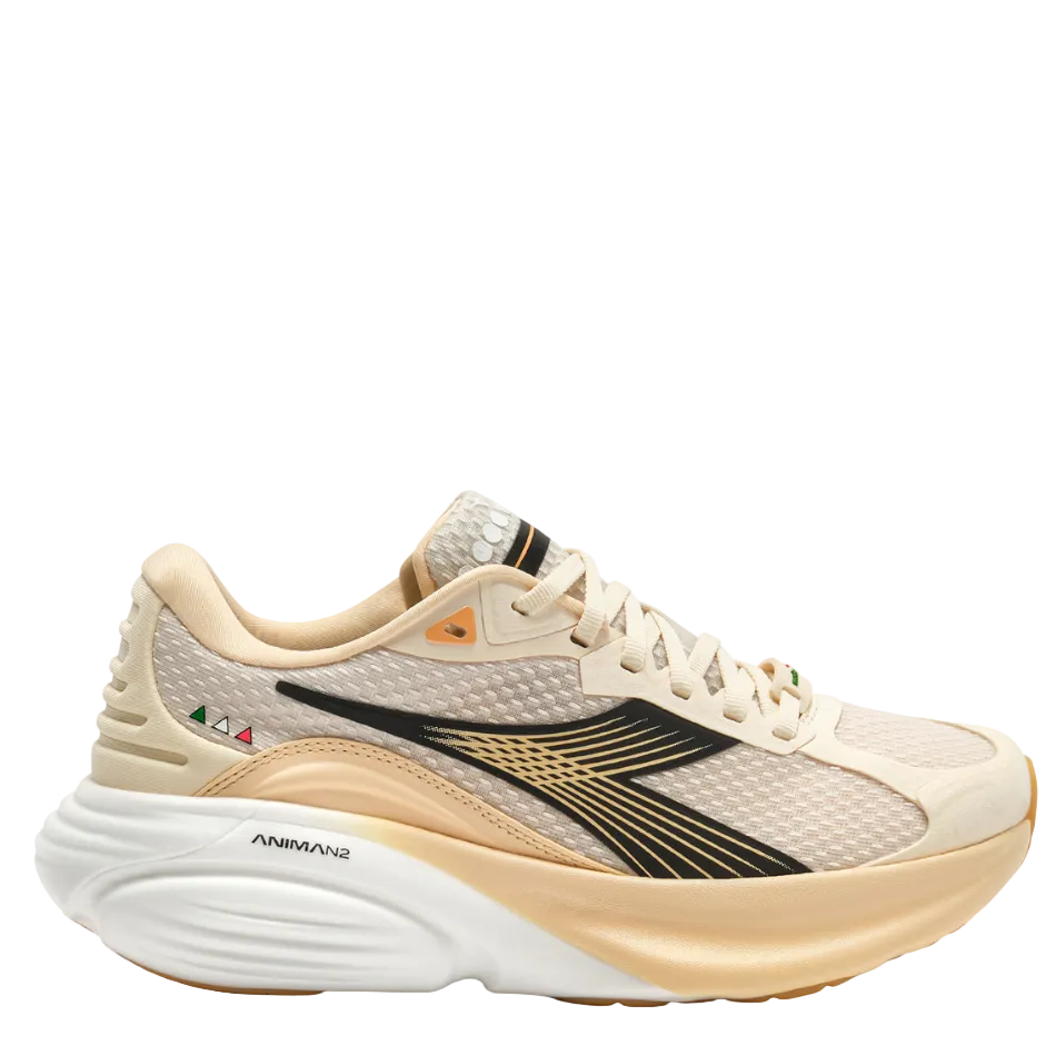 Diadora Unisex Atomo Star Running Shoes in Buttercream/Black SS26