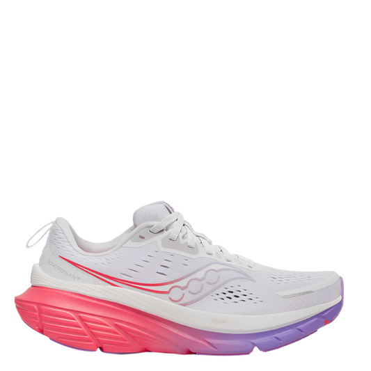 Saucony Women's Guide 18 Running Shoes in White/Crocus AW25