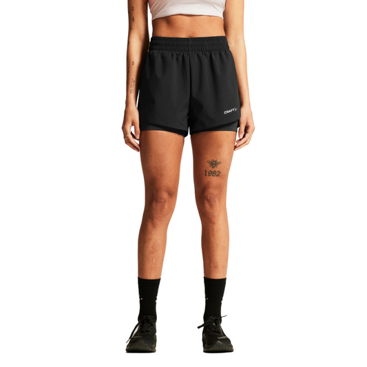 Craft Women's ADV Essence 2-in-1 Shorts in Black SS26