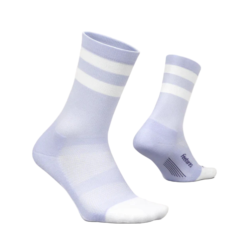 Feetures Elite Light Cushion Mini Crew High Top Stripe in Lilac AW25