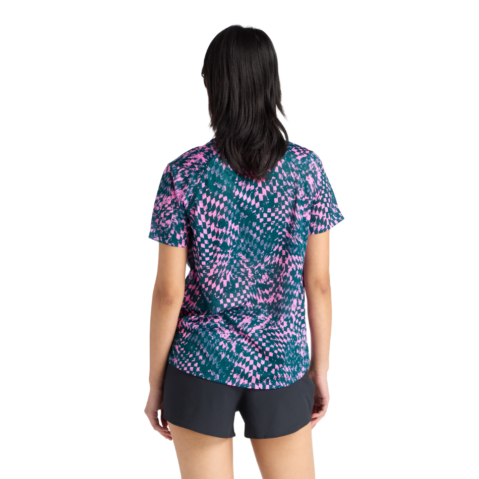 New Balance Women's London Edition Athletics Print T Shirt in Pink Heat SS26
