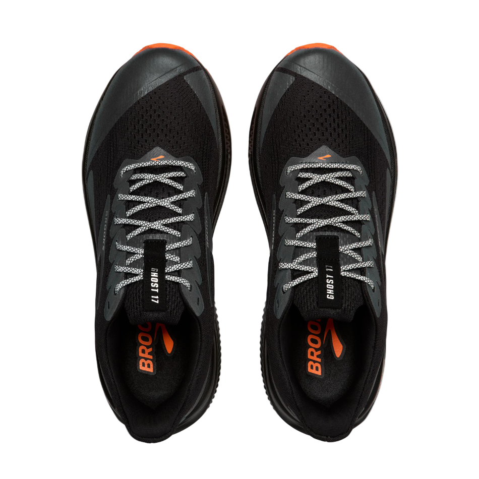 Brooks Men's Ghost 17 Running Shoes in Black/Orange AW25