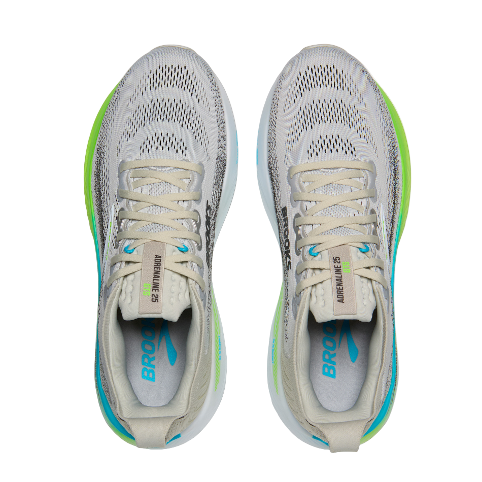 Brooks Men's Adrenaline GTS 25 Running Shoes in Oyster/Green Gecko/Blue SS26