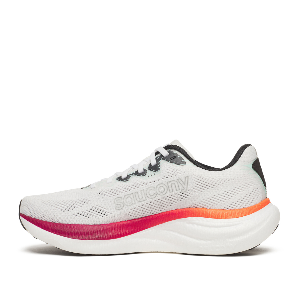 Saucony Men's Ride 19 Running Shoes in White/Crimson SS26