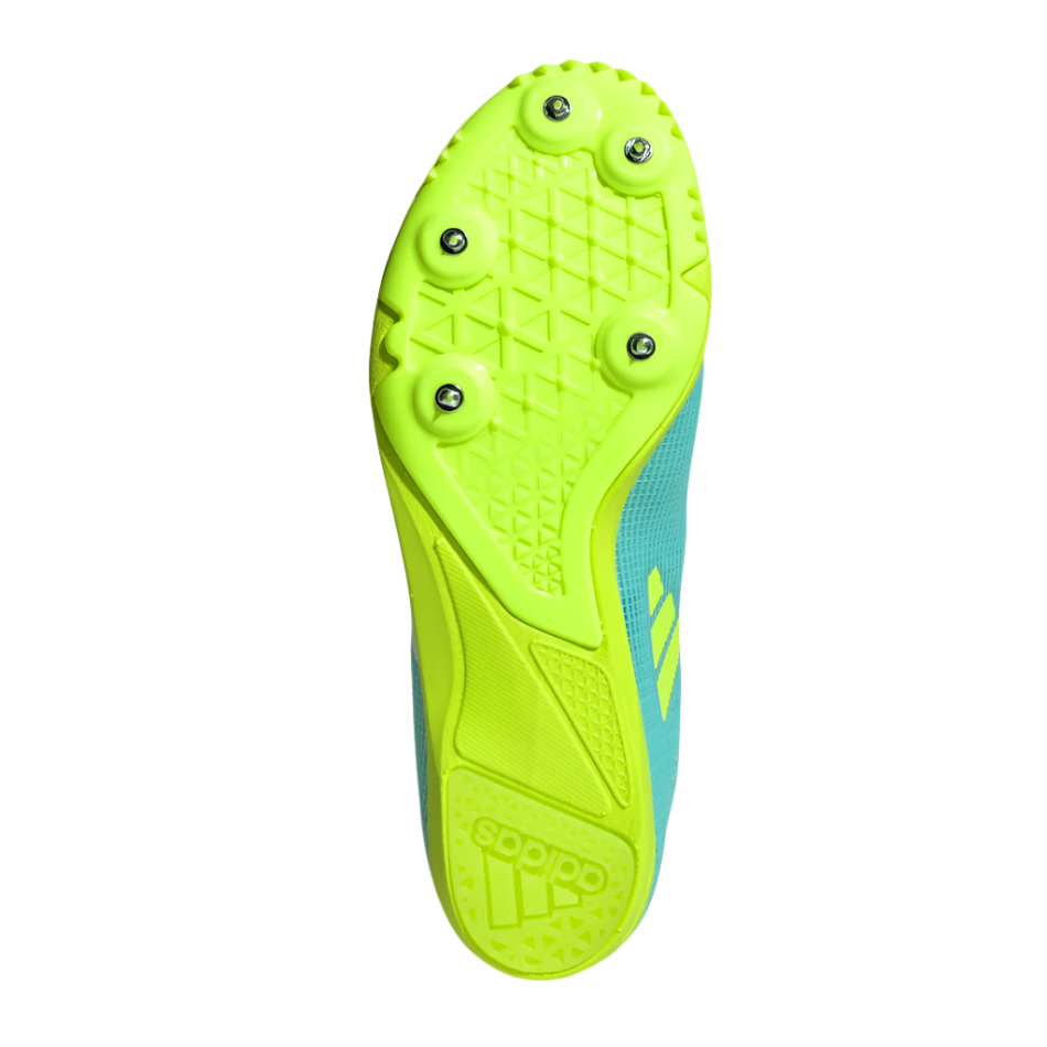 adidas Junior Allroundstar Running Spikes in Flash Aqua/Cloud White/Lucid Lemon AW25