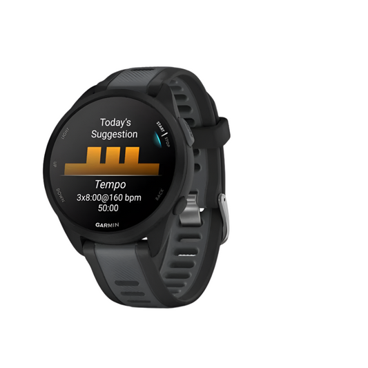Garmin Unisex Forerunner 165 Running Watch in Black and Slate Grey