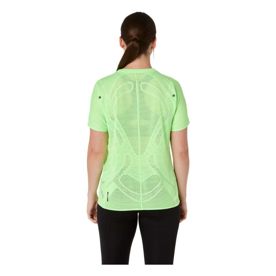 ASICS Women's METARUN SHORT SLEEVED TOP in Metacolour/light green SS26