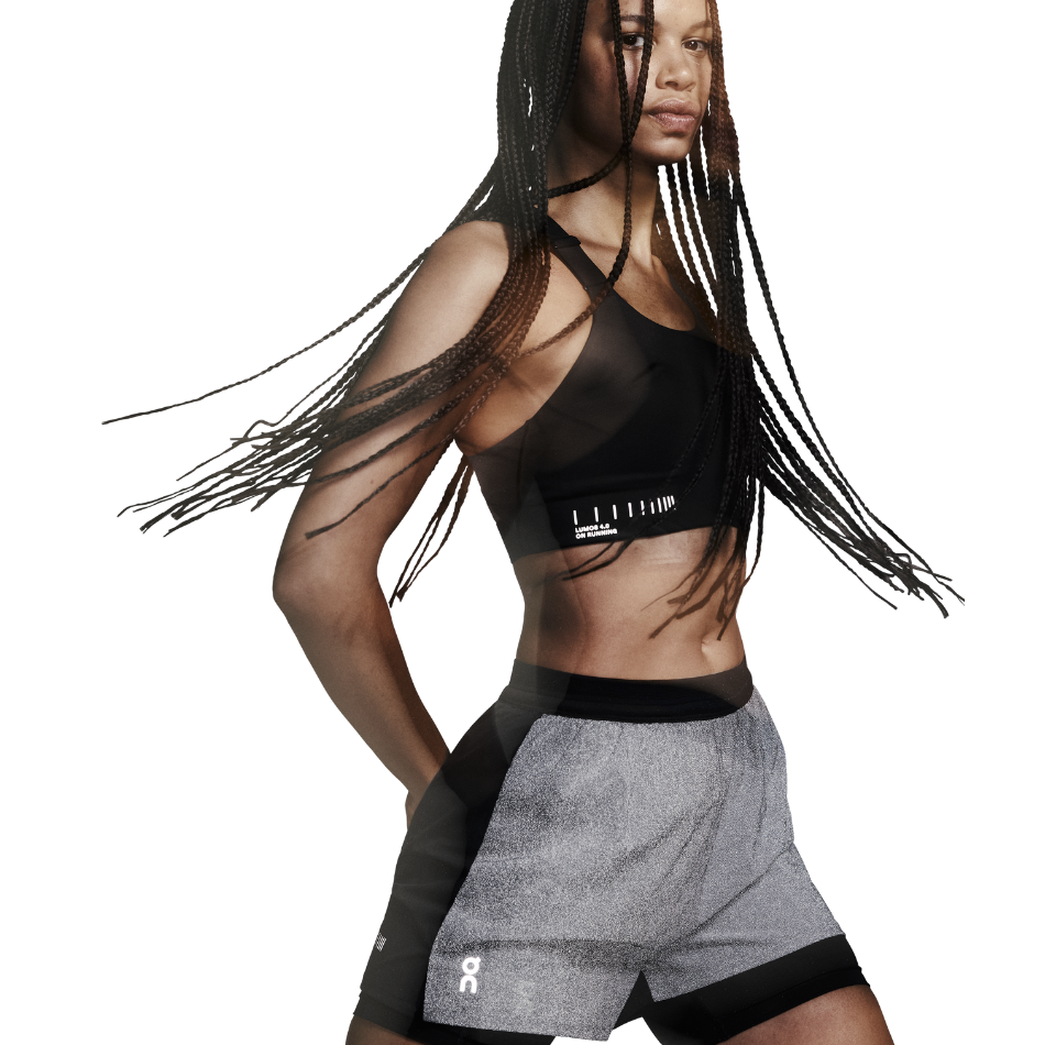 On Women's Performance Shorts Lumos in Eclipse/Black AW25