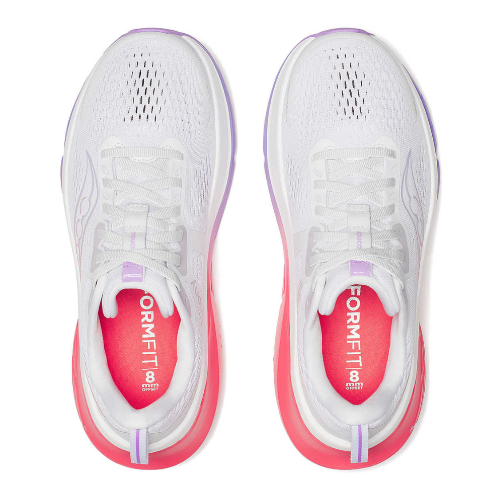 Saucony Women's Guide 18 Running Shoes in White/Crocus AW25