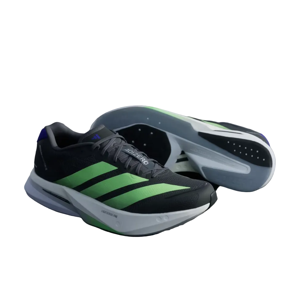 adidas Men's Boston 13 Running Shoes in Core Black/Lime Burst/Energy Ink SS26
