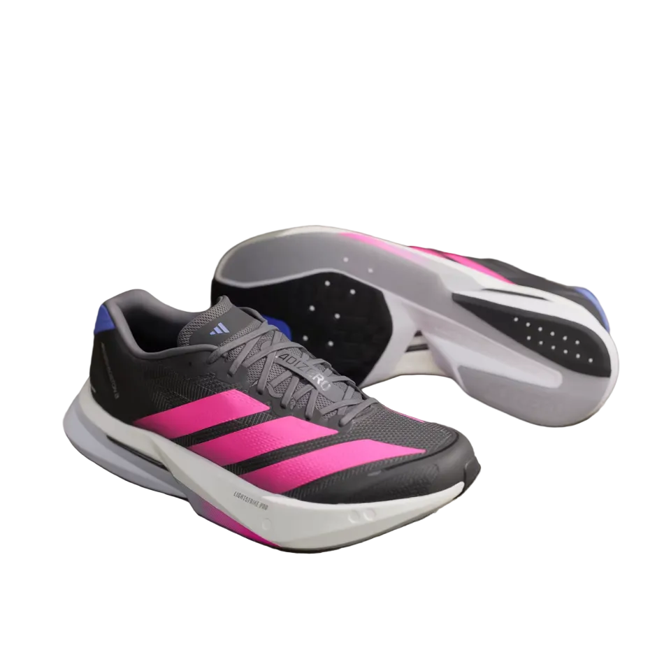 adidas Women's Boston 13 Running Shoes in Core Black/Lucid Pink/Cobalt Blue SS26