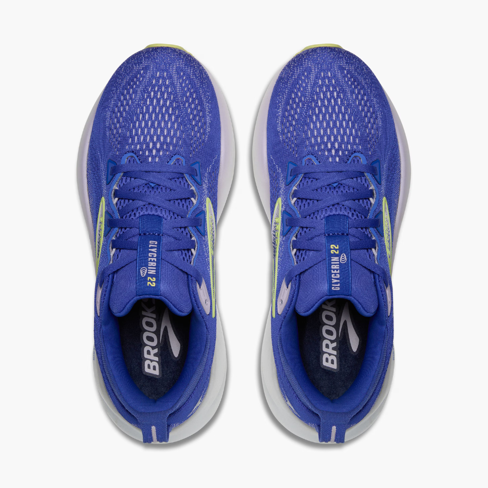 Brooks Women's Glycerin 22 Running Shoes in Amparo Blue/Hyper Iris/Yellow AW25