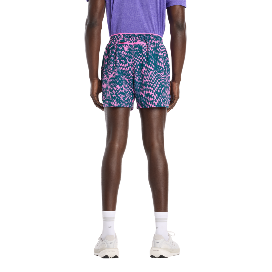 New Balance London Edition RC Print Short 5" in Pink Heat SS26