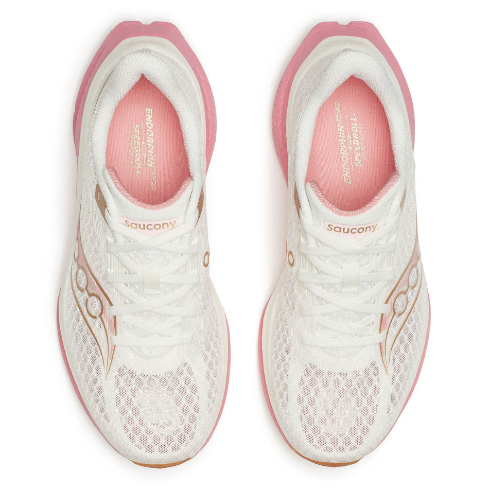 Saucony Women's Endorphin Speed 5 Running Shoes in Ivory/Mauve SS26