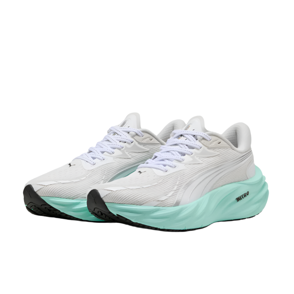 PUMA Women's Velocity NITRO 4 Running Shoes in PUMA White/Mint Melt AW25