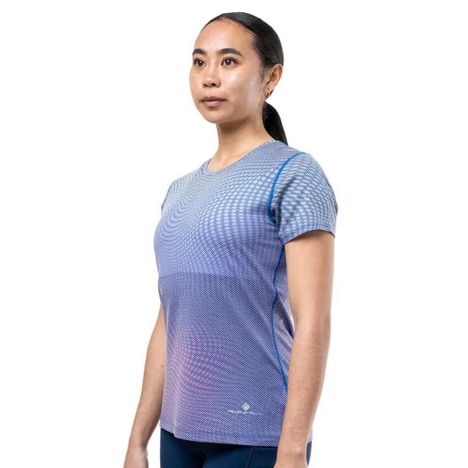Ronhill Women's Tech Golden Hour Tee in Classic Blue Refraction SS26