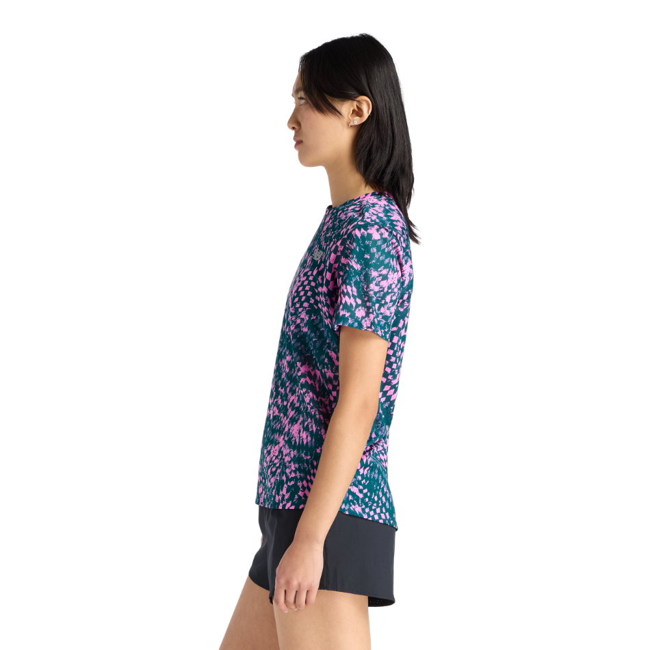 New Balance Women's London Edition Athletics Print T Shirt in Pink Heat SS26