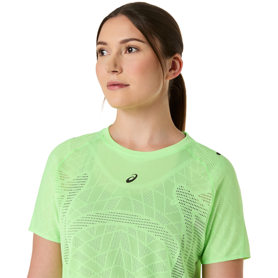 ASICS Women's METARUN SHORT SLEEVED TOP in Metacolour/light green SS26