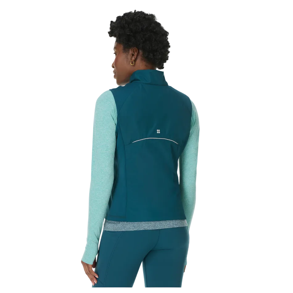 Sweaty Betty Limitless Run Gilet in Deep Green SS26