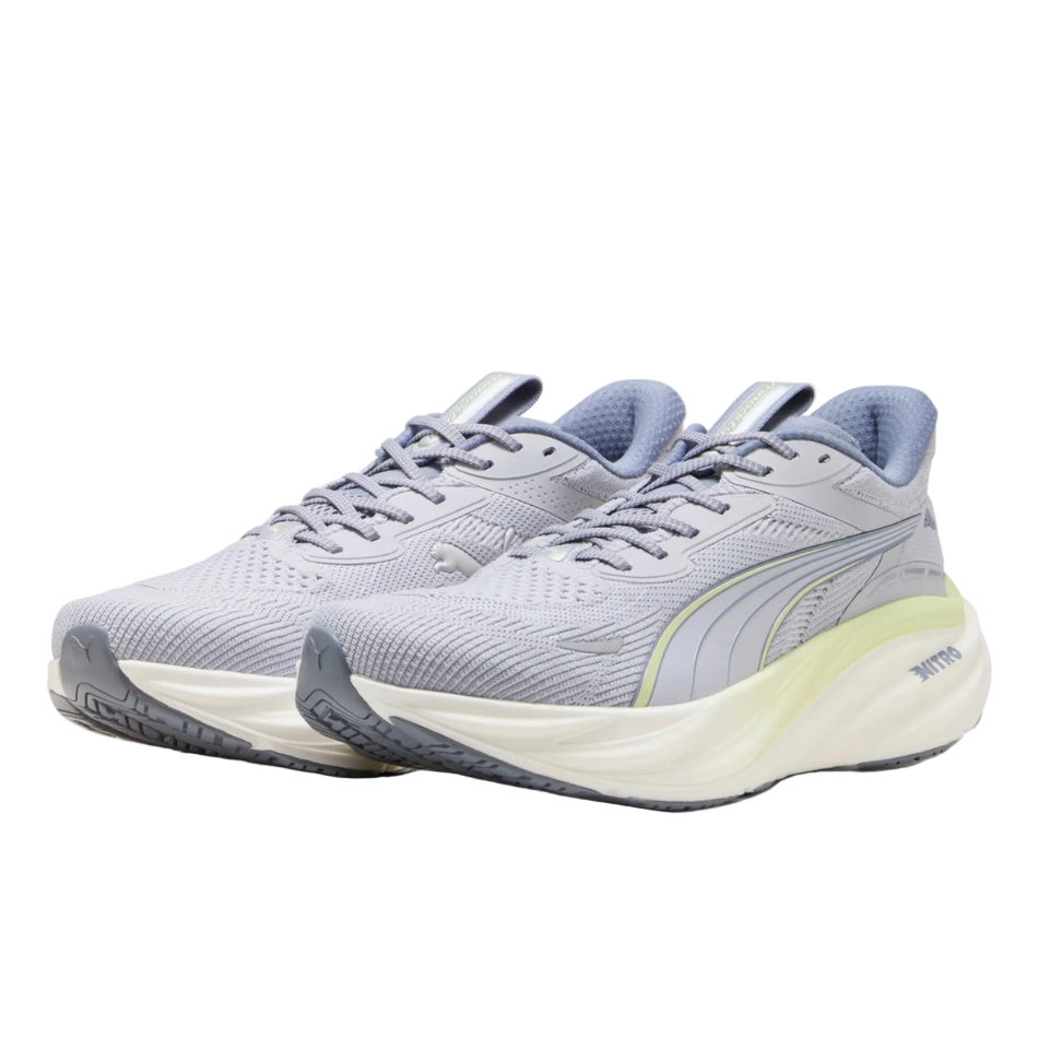PUMA Men's Magnify NITRO 3 Running Shoes in Vibrant Silver/Apple Spritz SS26