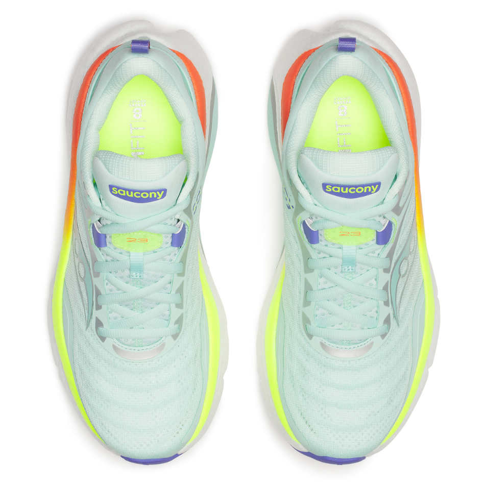 Saucony Women's Omni ST 23 Running Shoes in Aqua/Citron SS26