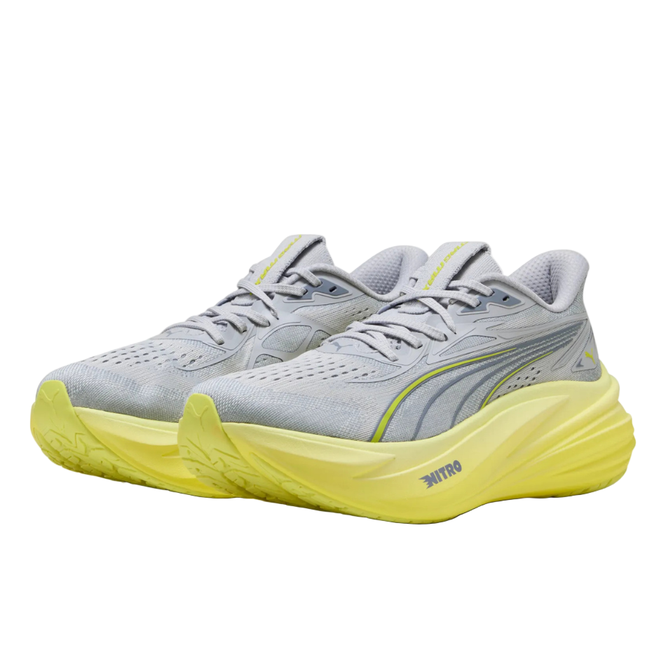 PUMA Men's MagMax NITRO 2 Running Shoes in Vibrant Silver/Lux Lime SS26