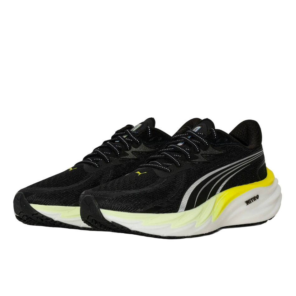 PUMA Men's Velocity NITRO 4 Running Shoes in PUMA Black/Apple Spritz SS26