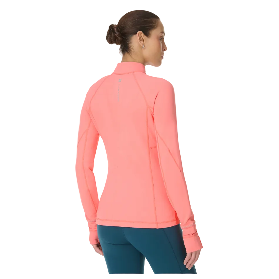 Sweaty Betty Pro Run Half Zip in Melon Pink SS26