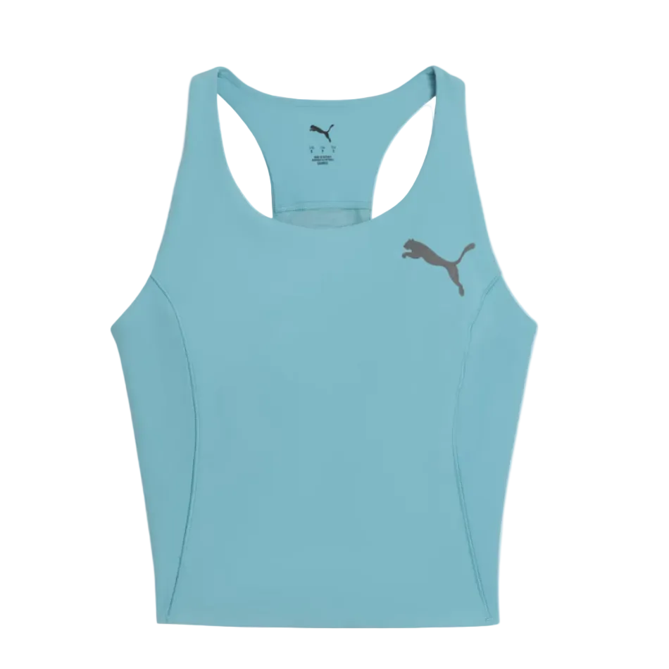 Puma Women's Lightspeed Crop Top Running Tank in Baltic Sea Blue SS26